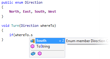 Completing enum members to produce equality/flag checks Completing enum members to produce equality/flag checks