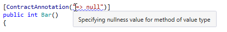 JetBrains&nbsp;Rider: Contract annotations