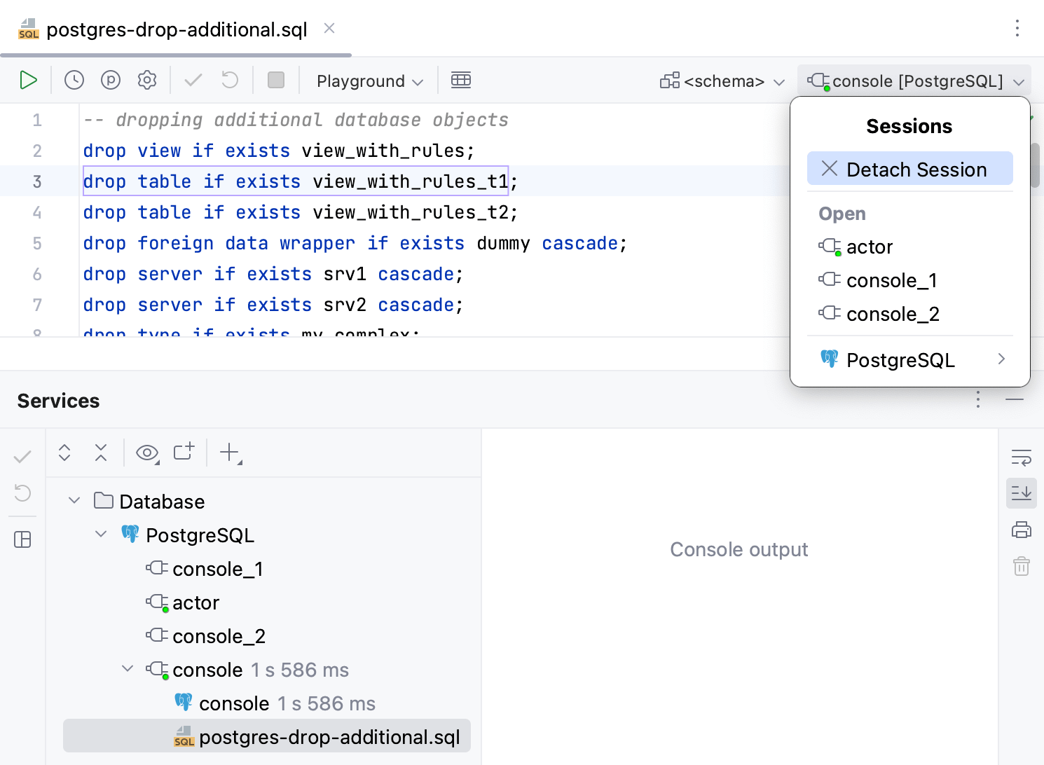 Detach a connection session Detach a connection session