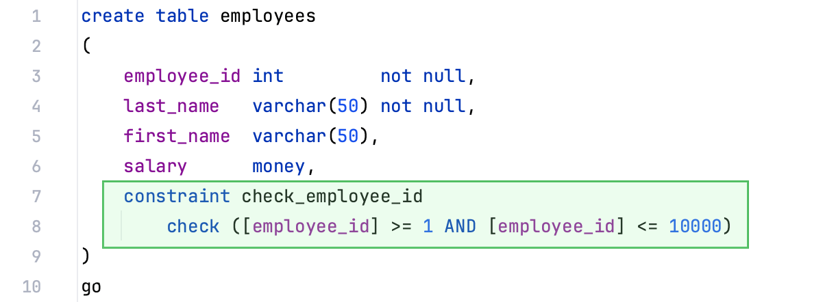 Place constraints inside table Place constraints inside table