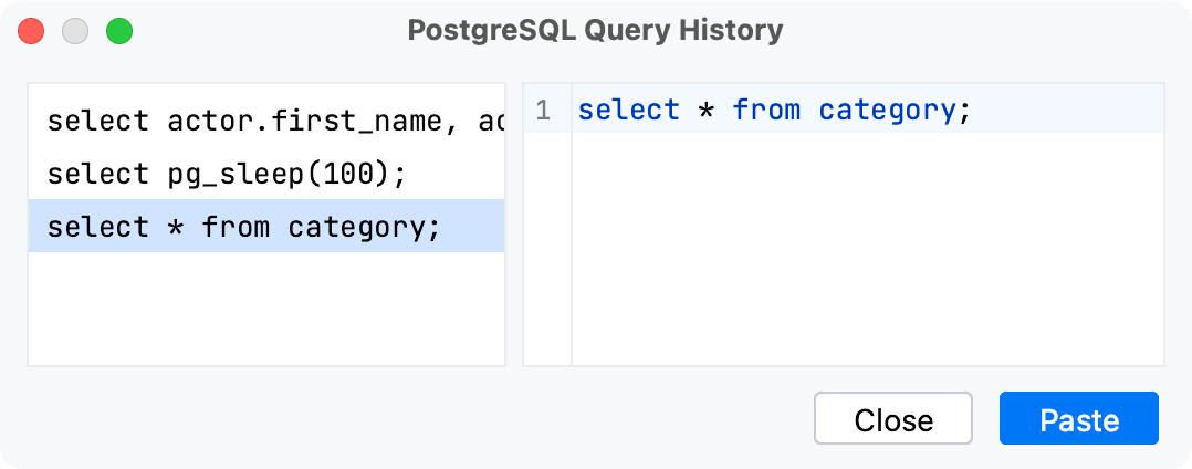 View history of executed queries View history of executed queries