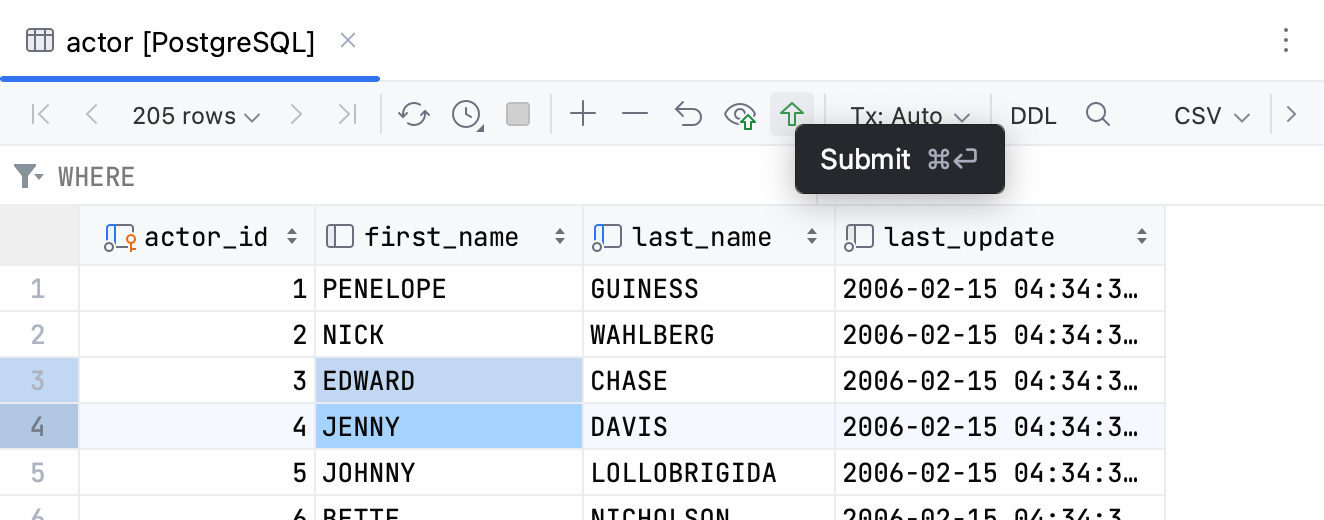 Submit changes manually Submit changes manually