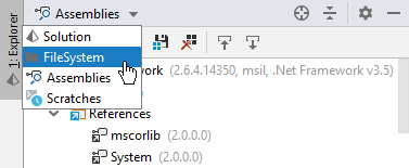 JetBrains Rider: choosing a view in the Solution Explorer JetBrains Rider: choosing a view in the Solution Explorer