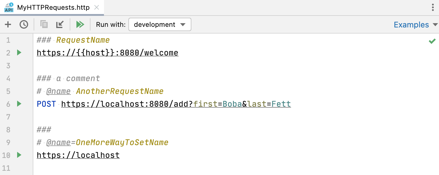 Enter the HTTP request name Enter the HTTP request name