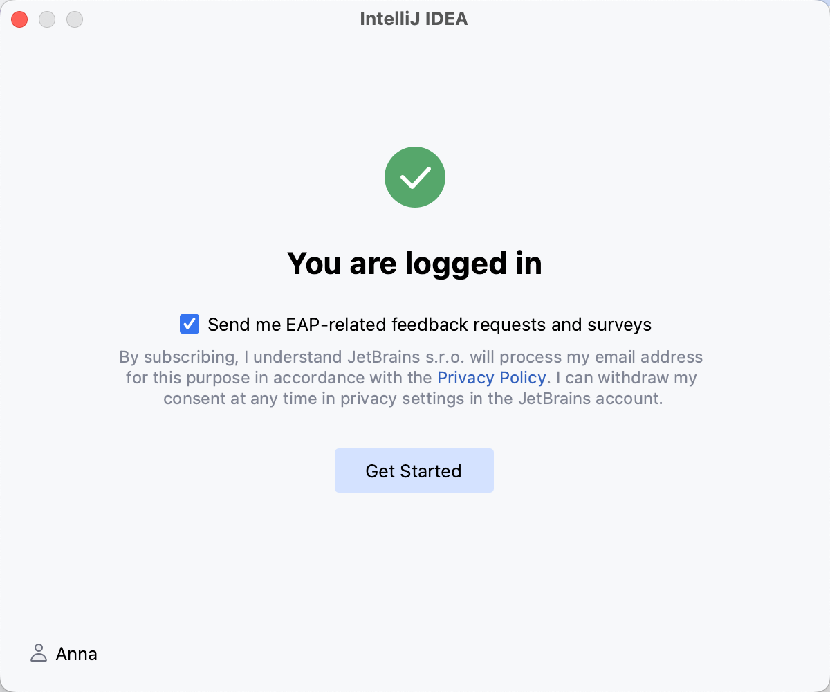 Successful login Successful login