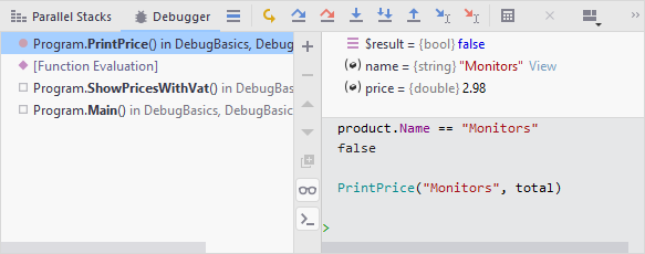 JetBrains Rider: Execution functions in the Immediate Window JetBrains Rider: Execution functions in the Immediate Window
