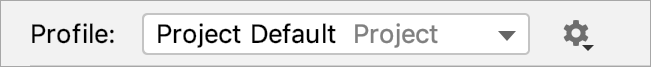 the Profile list and the settings icon the Profile list and the settings icon