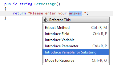 Introducing variable for substring Introducing variable for substring
