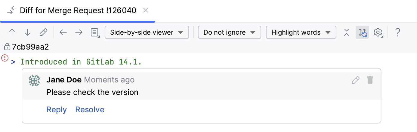 Leave your comment to GitLab merge request Leave your comment to GitLab merge request