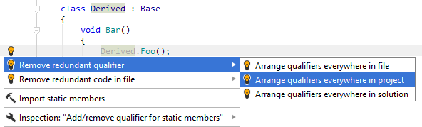 Suggestion to remove redundant qualifier Suggestion to remove redundant qualifier