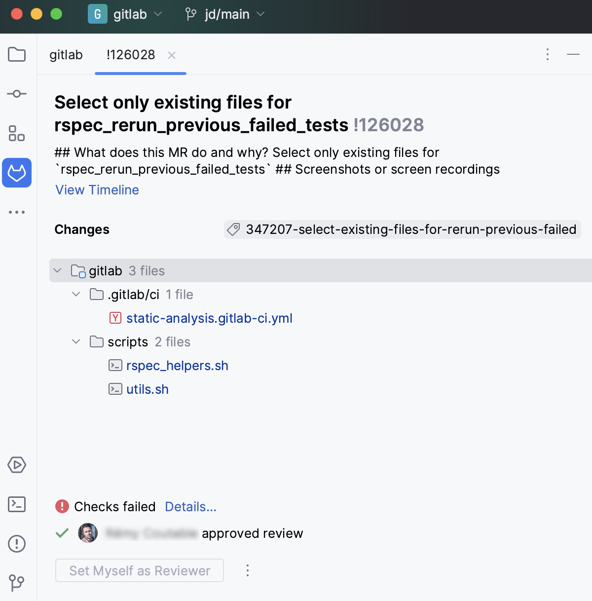 Merge Request overview Merge Request overview