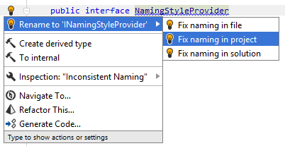 Quick-fix for naming style violation Quick-fix for naming style violation