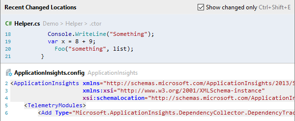 JetBrains Rider: Recent Locations popup. Show changed only JetBrains Rider: Recent Locations popup. Show changed only