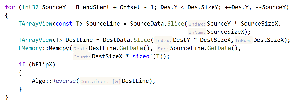 JetBrains Rider C++: parameter name hints in dependent code JetBrains Rider C++: parameter name hints in dependent code