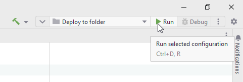 JetBrains&nbsp;Rider. JetBrains&nbsp;Rider: Run/Debug Configuration: Publish to Folder. Run