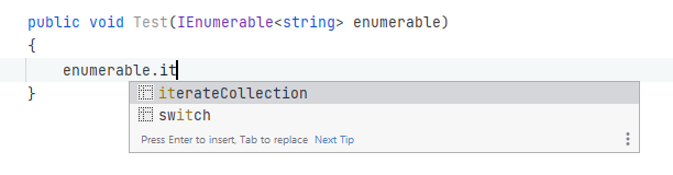 Source template in the completion list Source template in the completion list