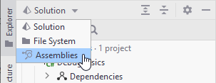 JetBrains&nbsp;Rider: Switch to the Assembly Explorer view
