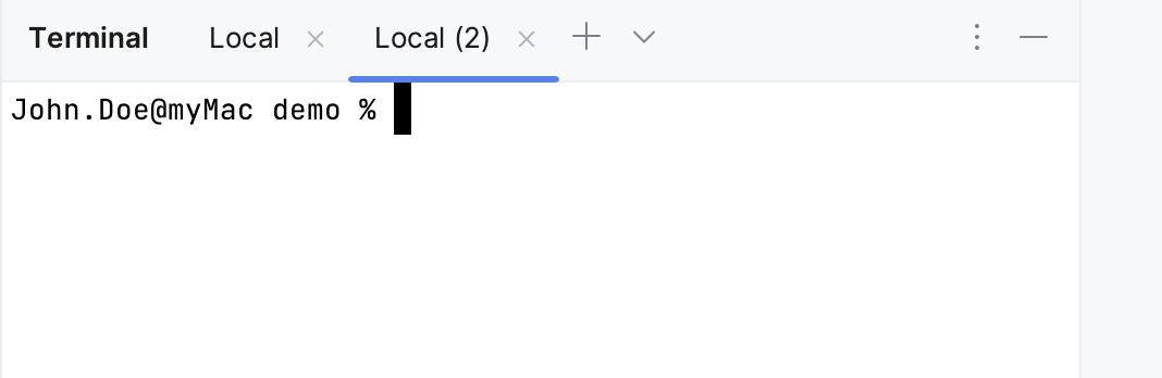 New session in the terminal New session in the terminal