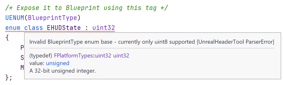 UnrealHeaderTool Error: Currently only uint8 supported UnrealHeaderTool Error: Currently only uint8 supported
