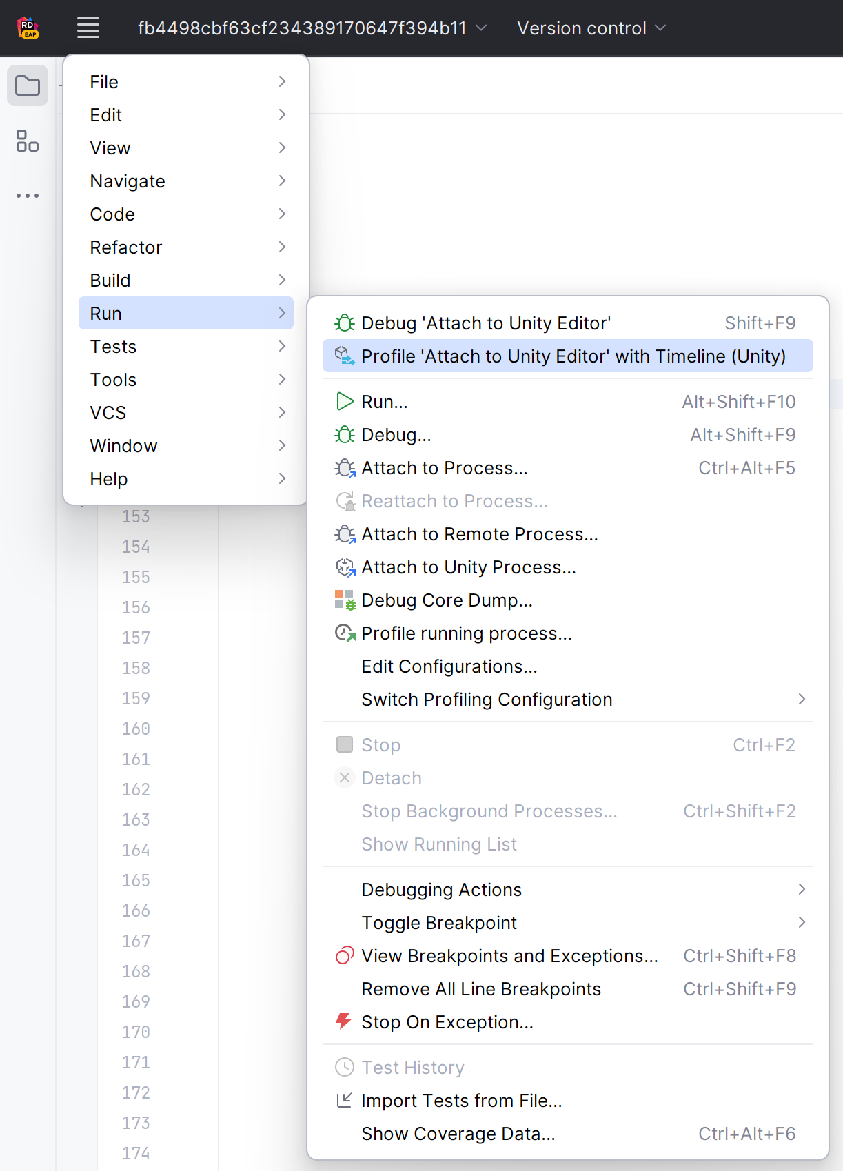 Unity profiling config Unity profiling config