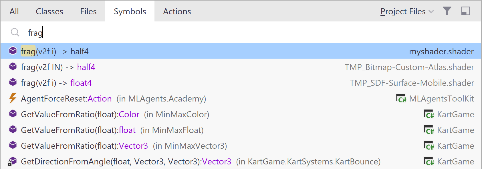 Navigate to shader files Navigate to shader files