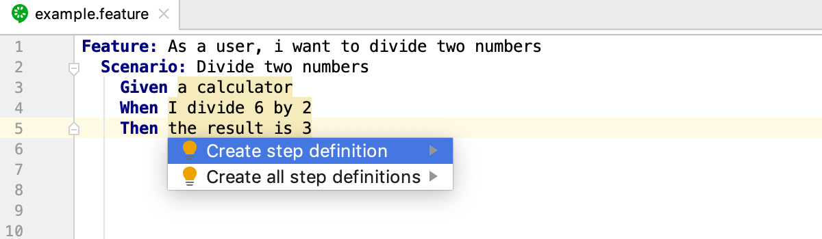 Create Cucumber.js step definitions: quick-fix Create Cucumber.js step definitions: quick-fix