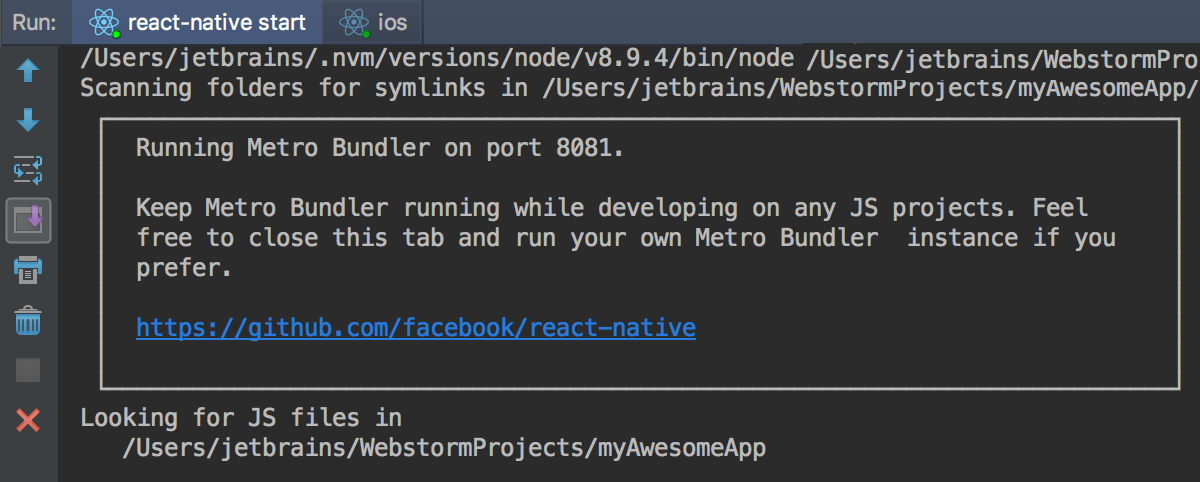 React Native packager is running React Native packager is running