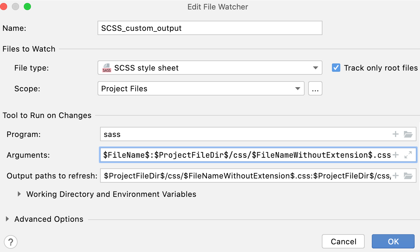 New File Watcher with custom output path New File Watcher with custom output path