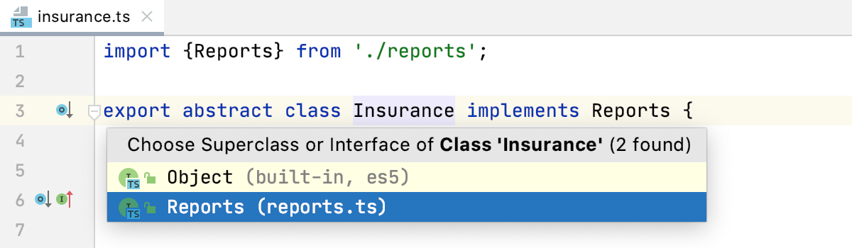 Go to interface from class Go to interface from class