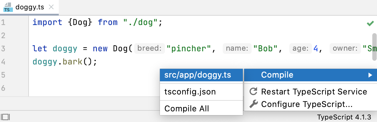 TypeScript widget: compile current file TypeScript widget: compile current file