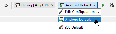 JetBrains Rider: Choosing a run/debug configuration for Xamarin application JetBrains Rider: Choosing a run/debug configuration for Xamarin application