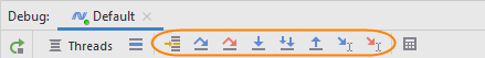JetBrains Rider: Stepping buttons on the Debug window toolbar