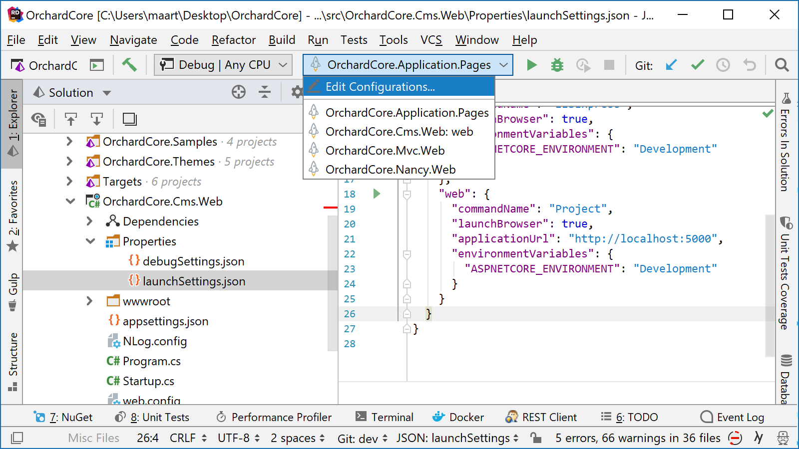 JetBrains Rider: Creating run/debug configurations based on launchSettings.json