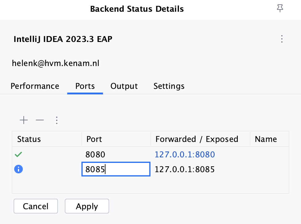 Adding the new port Adding the new port