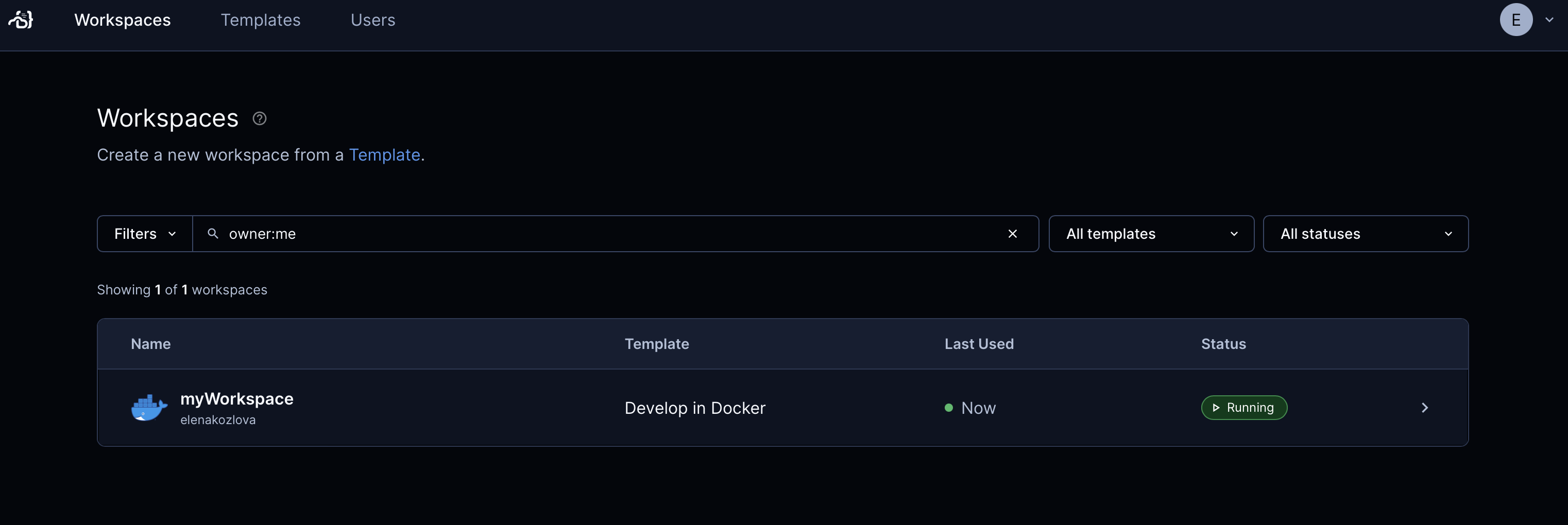 Coder Workspace Coder Workspace
