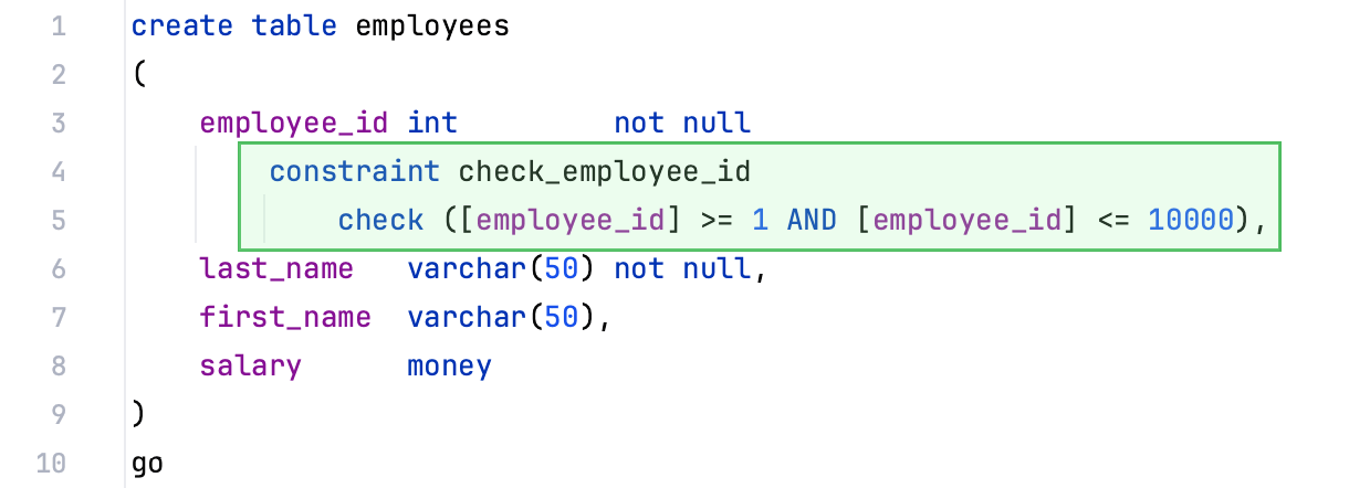 Place constraints inside column Place constraints inside column