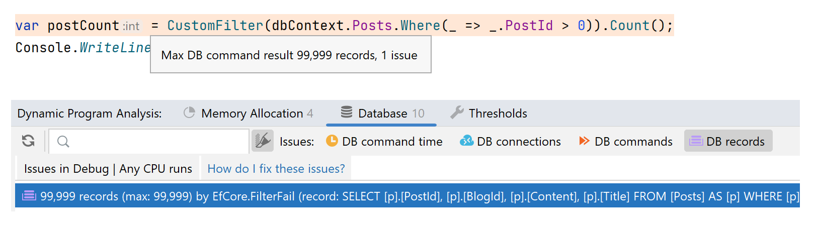DB records IEnumerable DB records IEnumerable