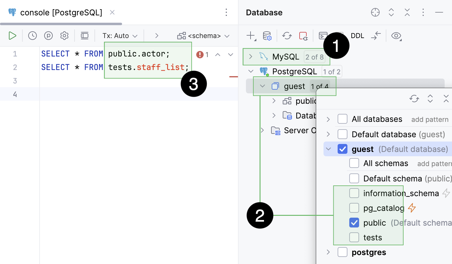 Database objects resolve for the introspected and not introspected schemas Database objects resolve for the introspected and not introspected schemas