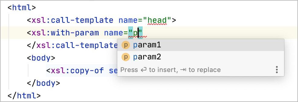 Parameter Completion Parameter Completion