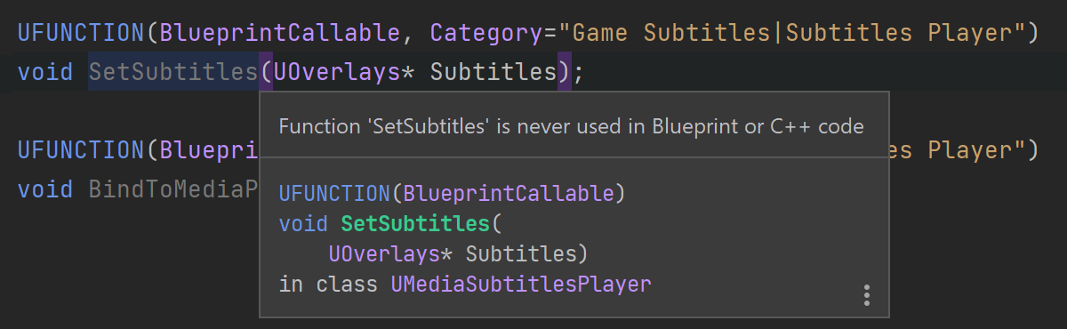 BlueprintCallable function is never used BlueprintCallable function is never used