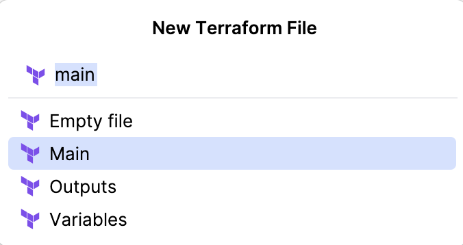Terraform file type Terraform file type