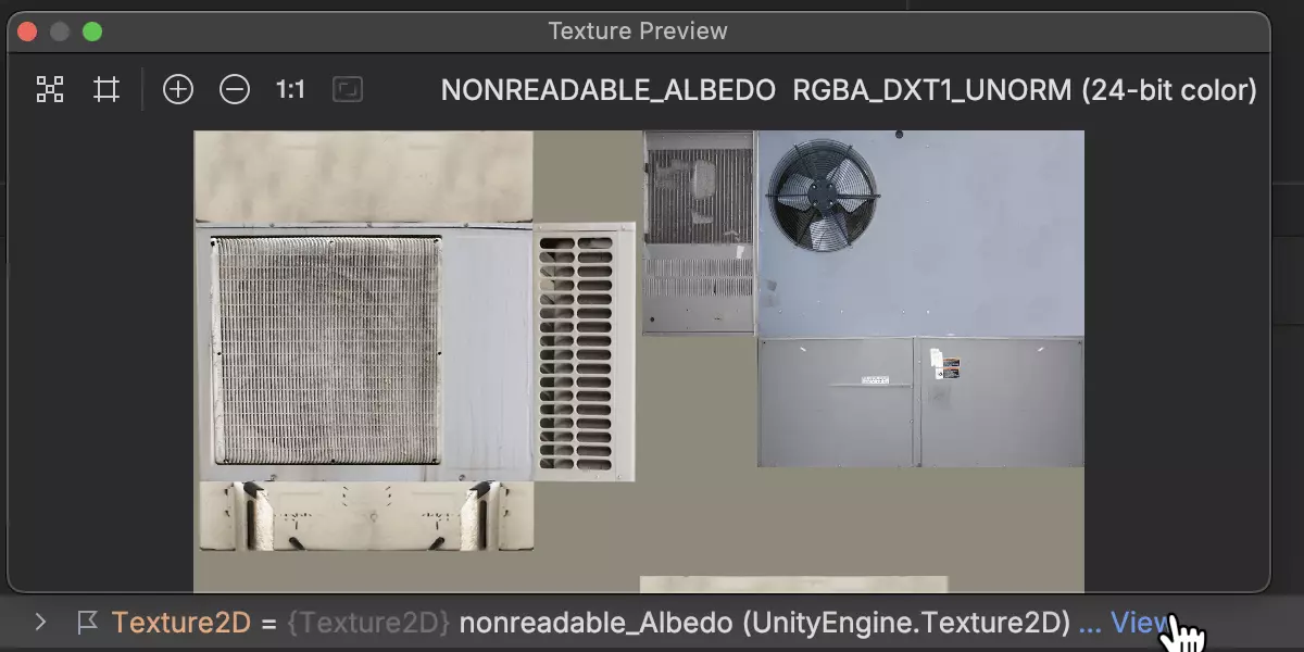 JetBrains Rider: Unity texture preview