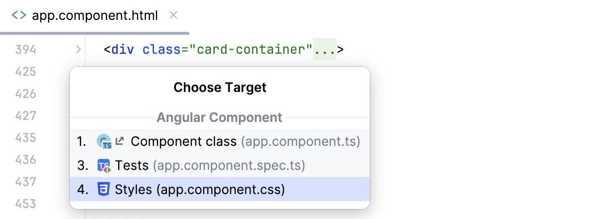 Navigating through an Angular app using the Related Symbol popup Navigating through an Angular app using the Related Symbol popup
