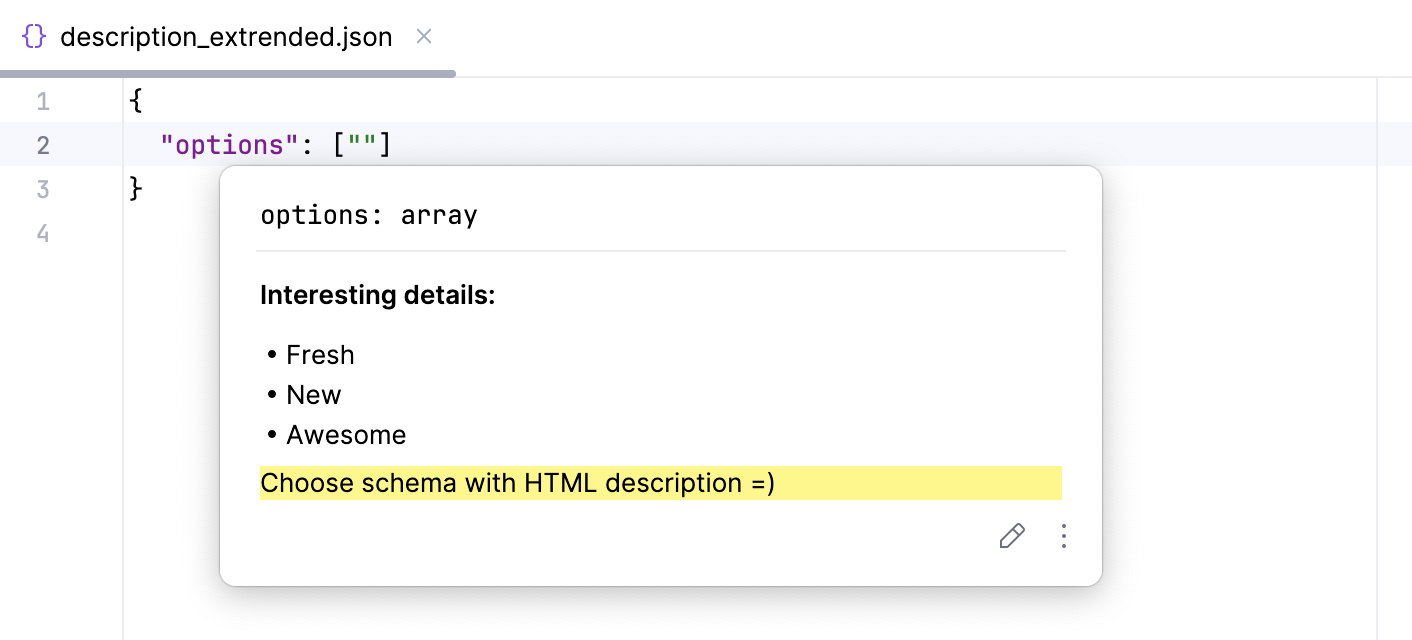 HTML descriptions in documentation for JSON schema definitions with x-intellij-html-description property HTML descriptions in documentation for JSON schema definitions with x-intellij-html-description property