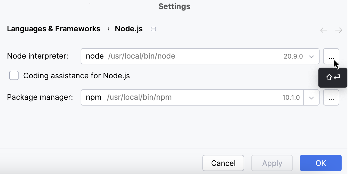 Add interpreter - Browse button