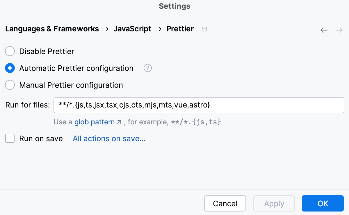 Configure Prettier automatically
