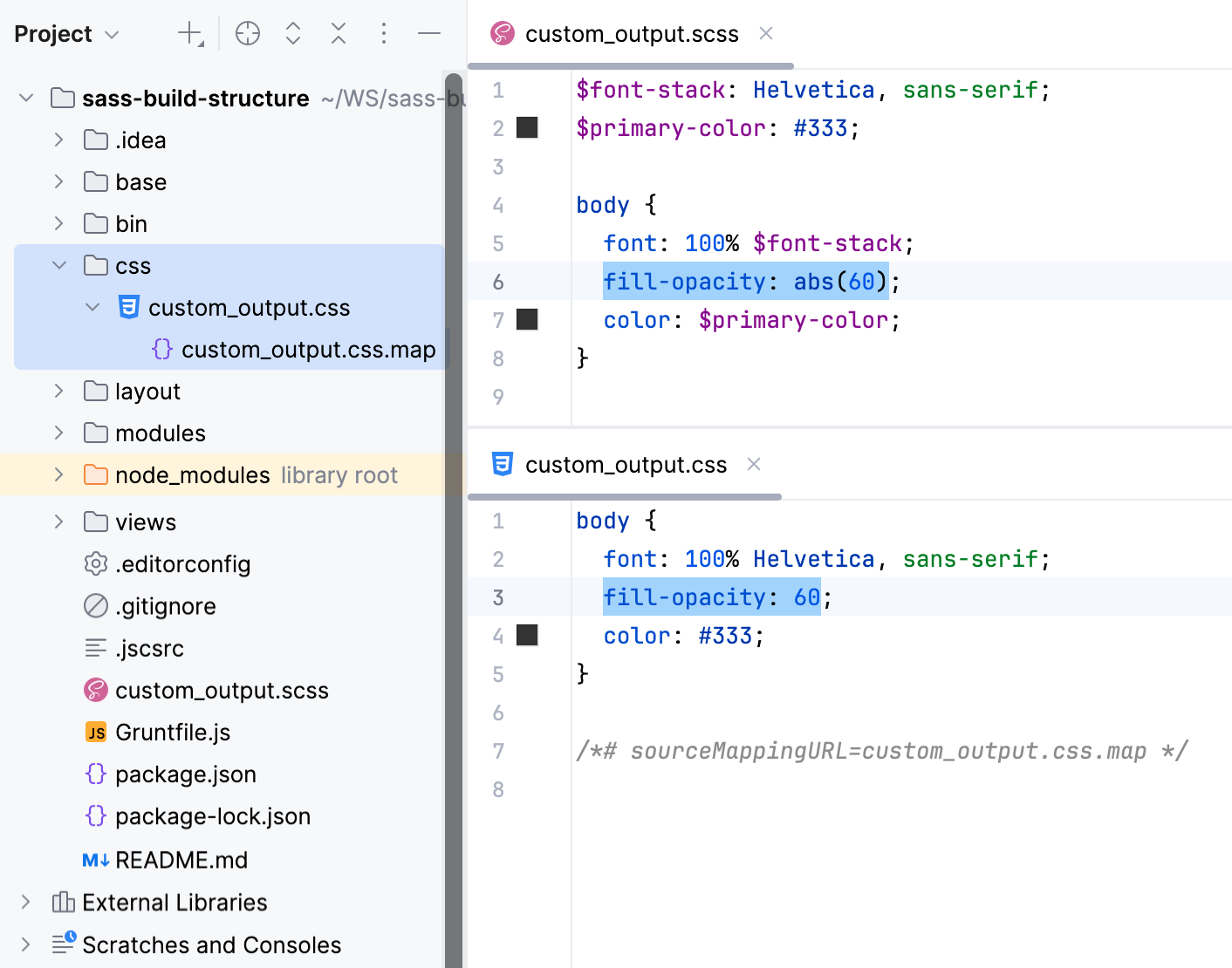 Custom settings: the output is stored in a separate folder Custom settings: the output is stored in a separate folder