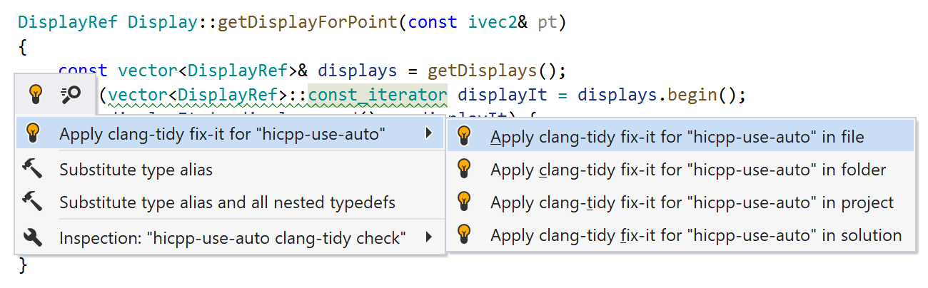 JetBrains Rider：Clang-Tidy 检查的快速修复