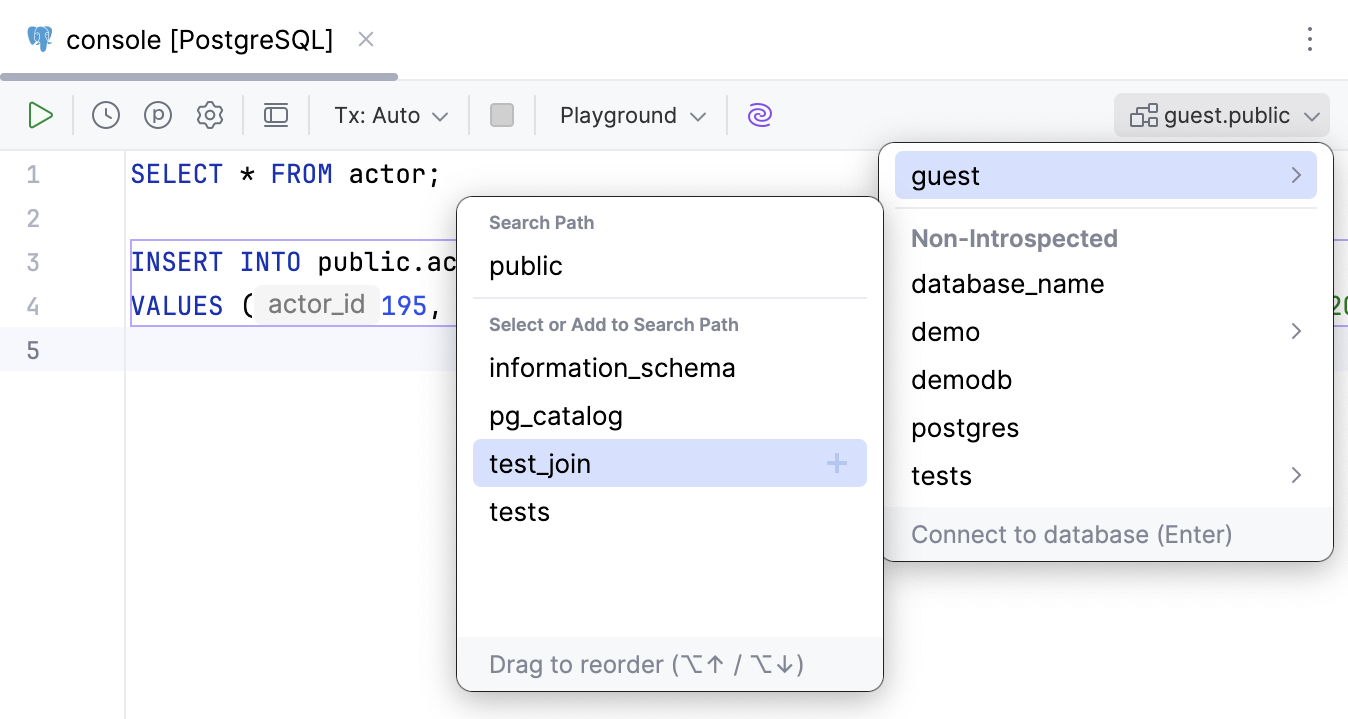 Select a search path for PostgreSQL Select a search path for PostgreSQL