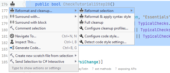 重新格式化当前选中的代码